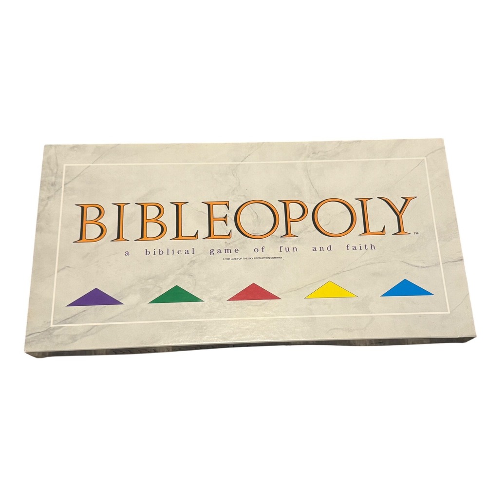 Bibleopoly Board Game 1991 Late for the Sky Biblical Family Game of Fun andFaith